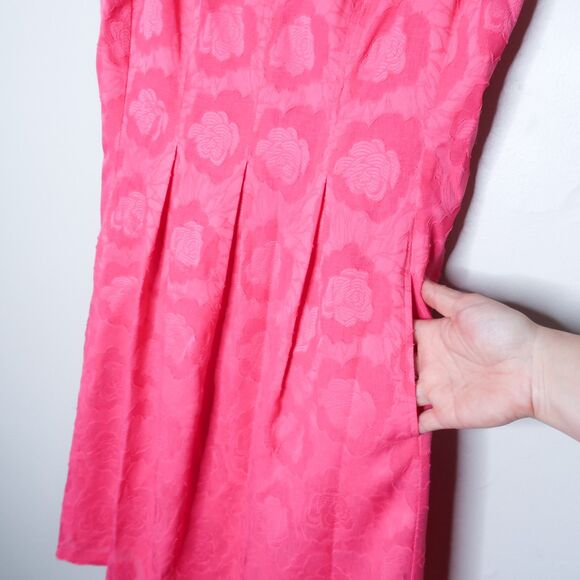 Nine West Womens Short Dress Size 8 Pink Floral Barbie‎ Wedding Vacation Resort - Picture 6 of 11